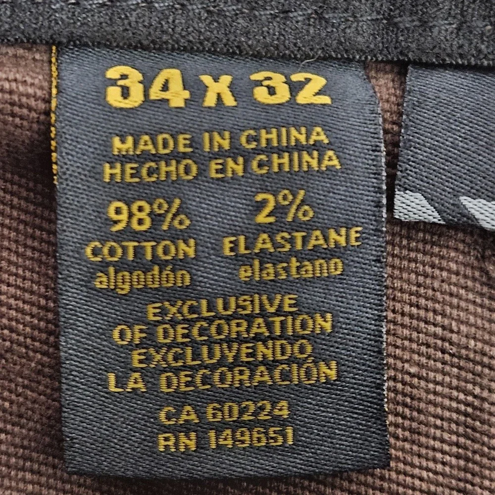 Cat Mens Work Pants‎ Since 1904 Brown Size 34